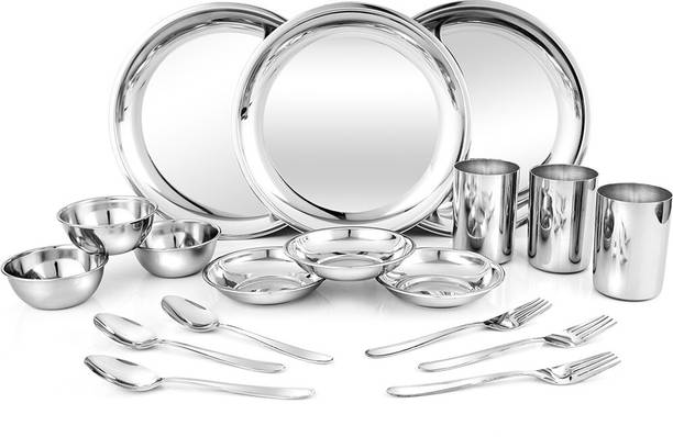 Shri & Sam Pack of 18 Stainless Steel Dinner Set