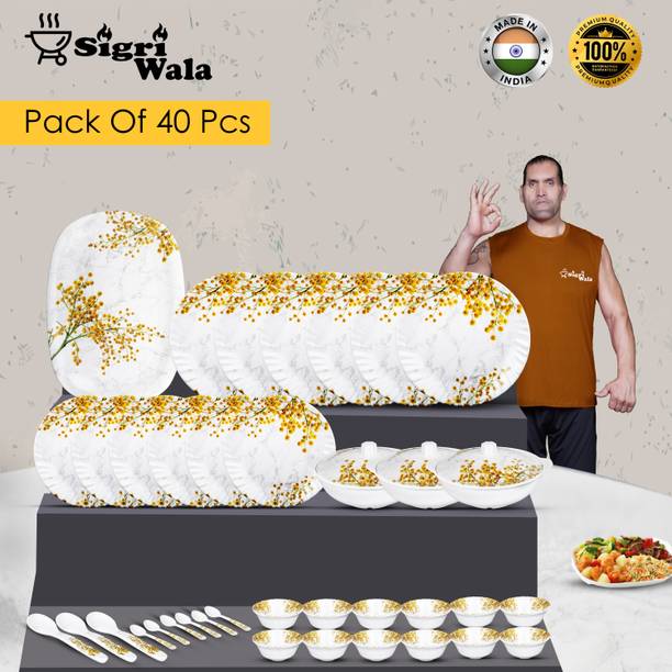 SigriWala Pack of 40 Melamin Dinner Set