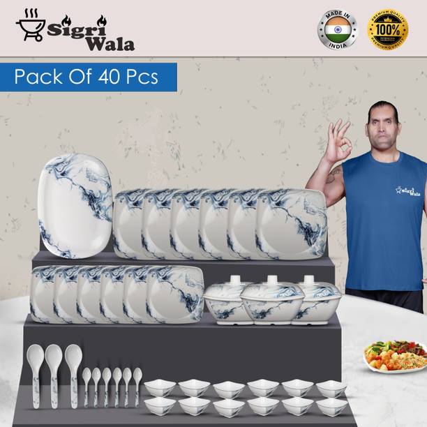 SigriWala Pack of 40 Melamin Dinner Set