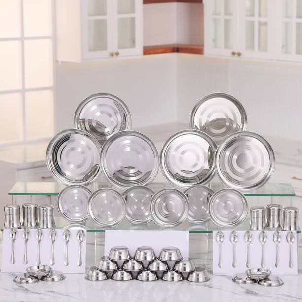 KIARAA Pack of 48 Stainless Steel Dinner Set