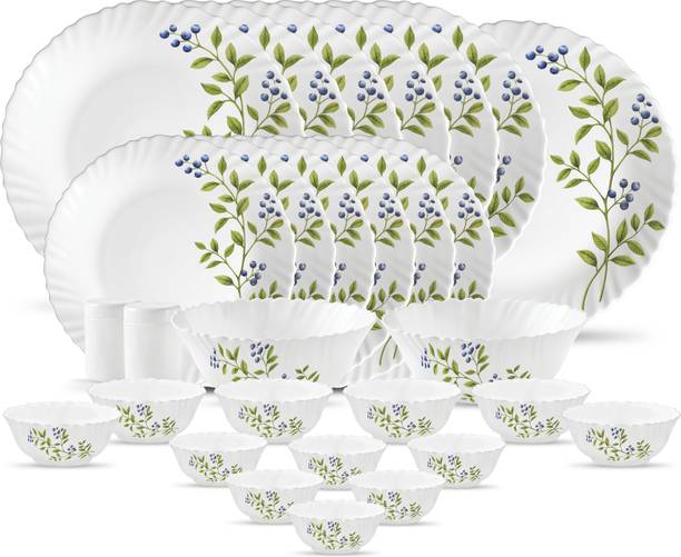 LAOPALA Pack of 29 Opalware Lush Greens Opalware Dinner Set (Set of 29 pcs) Dinner Set