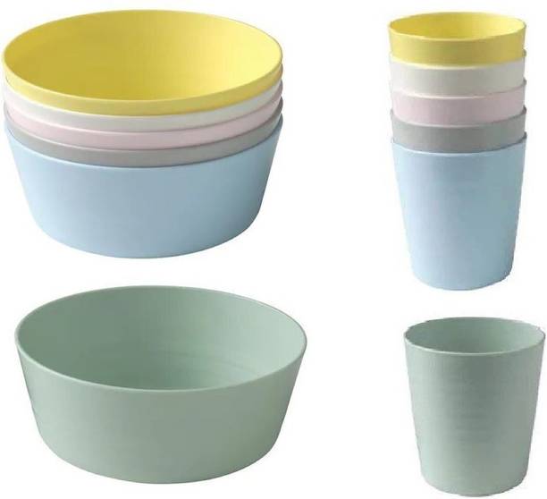 IKEA Pack of 12 Plastic Kalas Bowls and Glass(6+6) Dinner Set