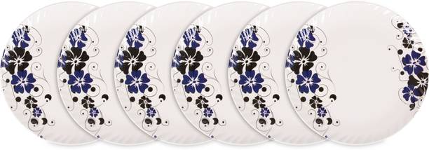 Home-pro Melamin Royal Lehar 104 -Navy Blue & Black Flower Design 6pcs Full Dinner Plate Dinner Set