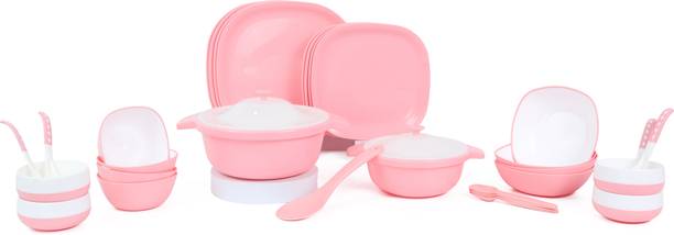Lumiset Pack of 31 Plastic Premium lightweight and durable full dinner set| BPA Free | Dinner Set