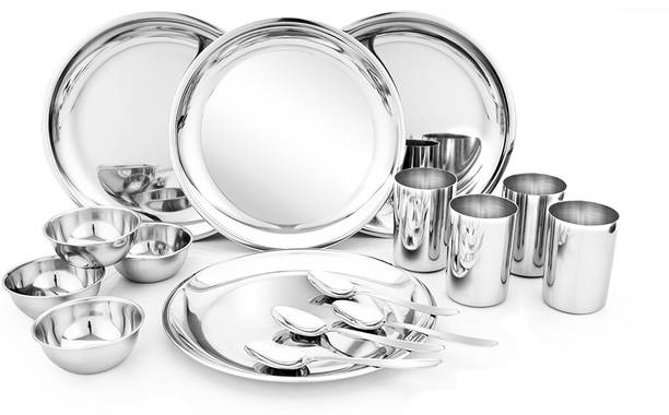 Shri & Sam Pack of 16 Stainless Steel Dinner Set