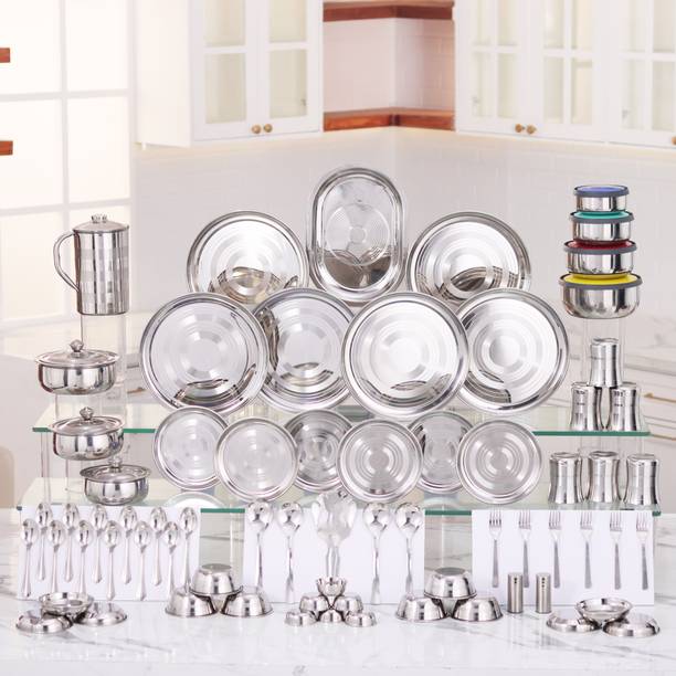 KIARAA Pack of 70 Stainless Steel Dinner Set