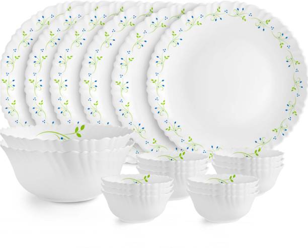 cello Pack of 20 Opalware Dazzle Series Tropical Lagoon Dinner Set | Crockery Set for Daily Use & Gifting Dinner Set