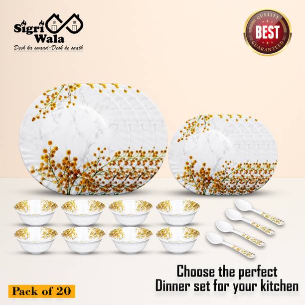 Sigri-wala Pack of 20 Melamin Dinner Set