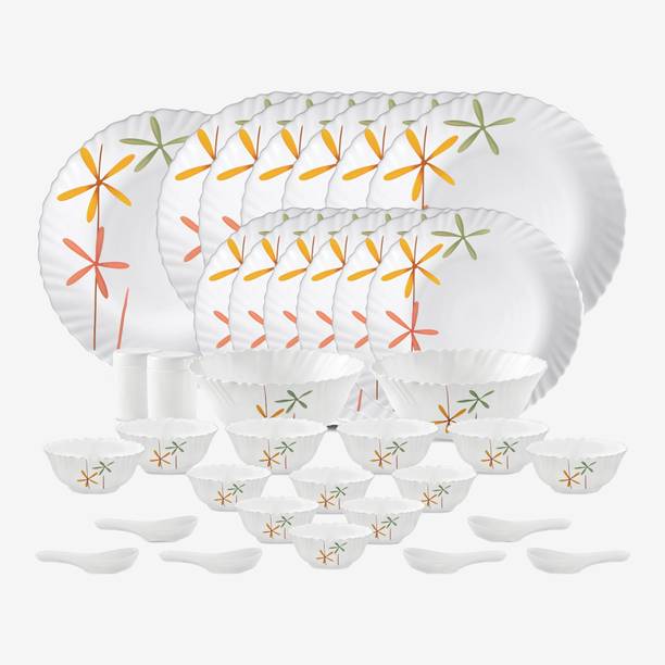 LAOPALA Pack of 35 Opalware Novo Collection Autumn Flower Dinner Set