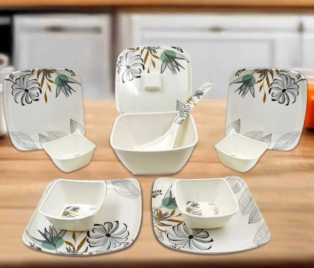 Elite Commerce Pack of 10 Plastic Dinner Set For Kitchen Dinner Set