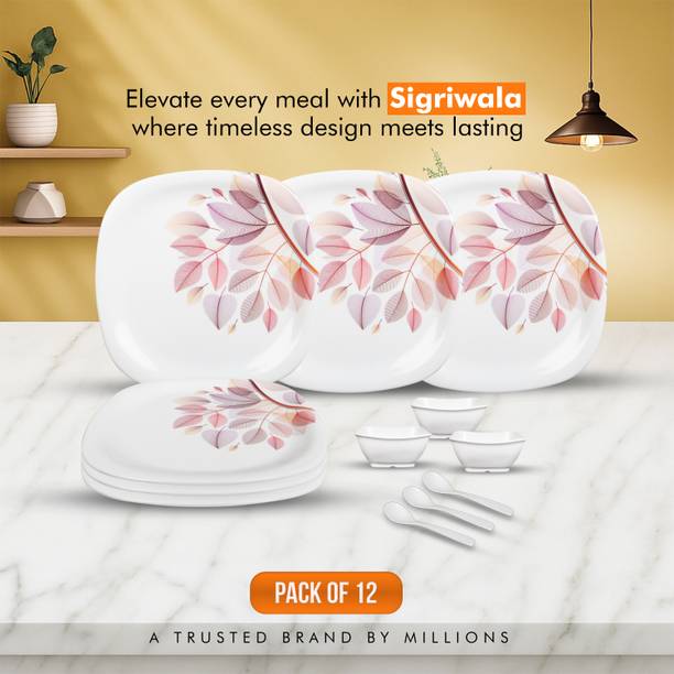 Sigri-wala Pack of 12 Melamin Dinner Set