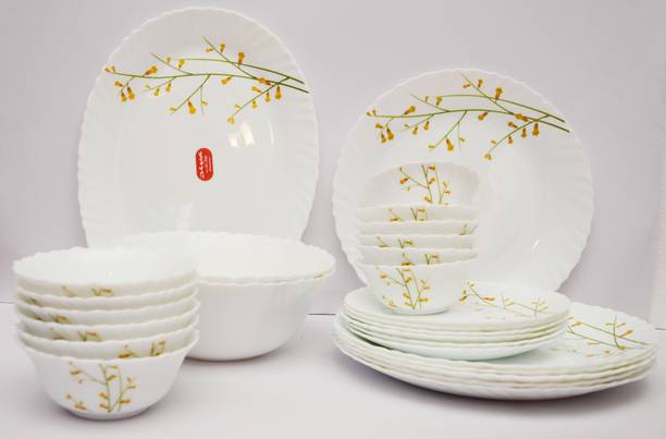 LAOPALA Pack of 27 Opalware Diva Classique Citron Weave 27 PCs Dinner Set
