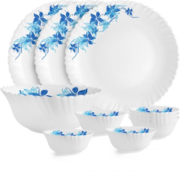 सेलो Dazzle Series Blue Swirl Crockery Set | Dishwasher Safe | Light-Weight 10 का पैक डिनर सेट