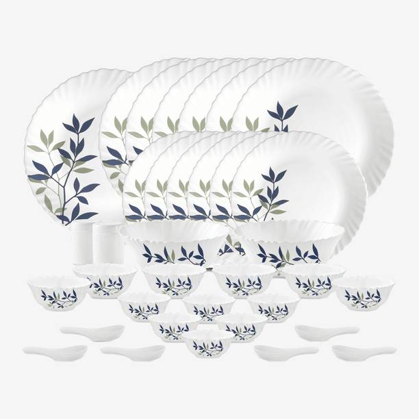 LAOPALA by La Opala Pack of 35 Opalware Novo Collection Silken Charm Dinner Set