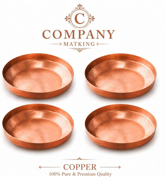Matking Pack of 4 Copper Copper plate Dinner Set