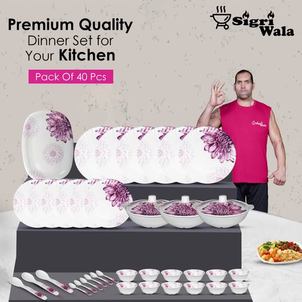 Sigri-wala Pack of 40 Melamin Dinner Set