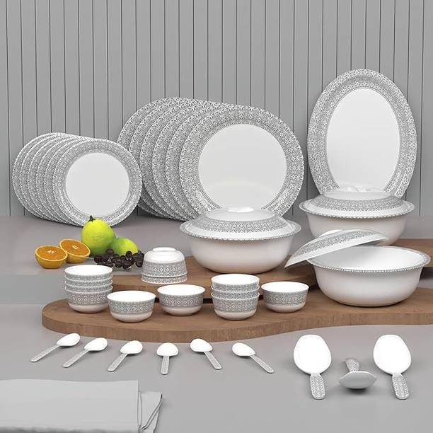 कास्लाइट Piccolo Ivory Bloom Round Designer Crockery 40 का पैक डिनर सेट