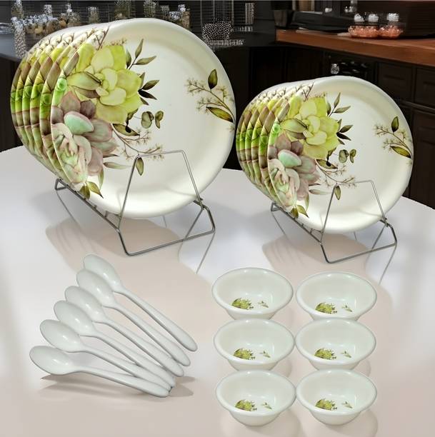 Inpro Pack of 24 Melamin Melamine Round dinnerware set - lightweight stackable and reusable. Dinner Set