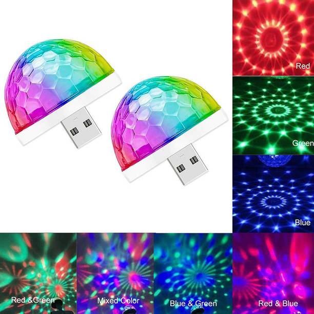 MOOZMOB Multicolor USB Operated Music Activated Sensor Rhythm Disco Light for Home and Party Small Disco Light for Car DJ Light for Home Bedroom Party SUV and Cars Led Light
