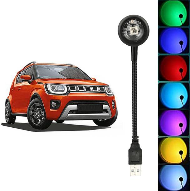 MOOZMOB USB Operated Plug and Play 360 Degree Flexible Portable Multicolored Light for Cars Atmosphere Light for Ignis Car SUVs Home Décor Bedroom Sunset Projection Led Light