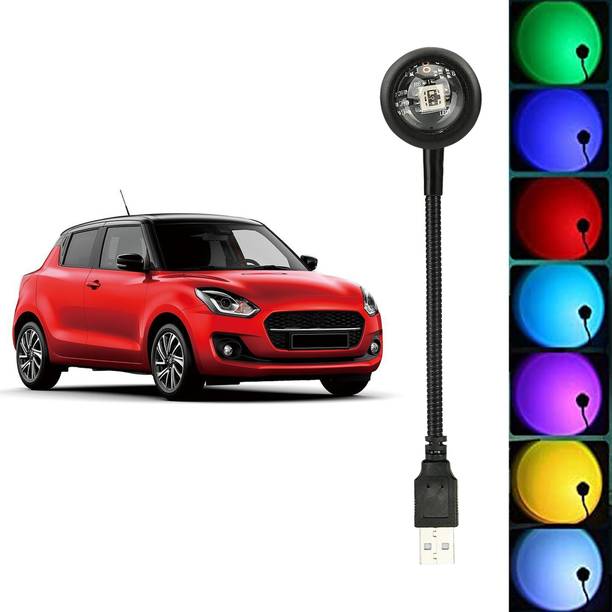 MOOZMOB USB Operated Plug & Play 360 Degrees Flexible Portable Multicolor Light for Cars Atmosphere Light for Swift Car SUVs Home Décor Bedroom Sunset Projection Led Light