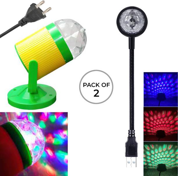 MOOZMOB USB Disco Light and Disco LED Projection Light with Stand Combo with Different Colors and Patterns Home Decor Light for Bedroom Parties Bedroom Party Diwali Led Light