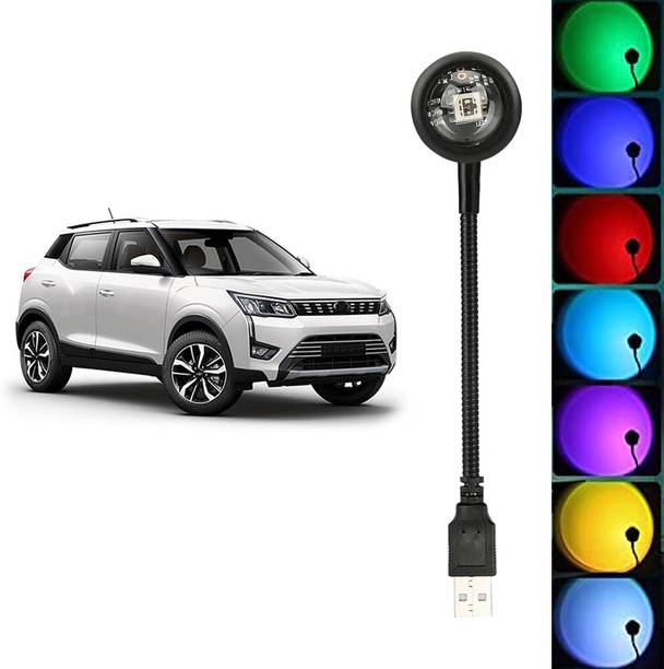 MOOZMOB USB Operated Plug & Play 360 Degrees Flexible Multicolor Light for Cars Atmosphere Light for XUV 300 Car SUVs Truck Home Décor Bedroom Sunset Projection Led Light