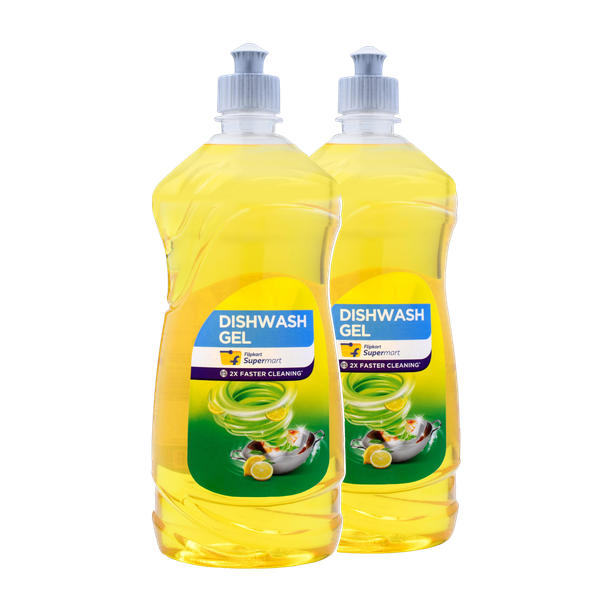 Flipkart Supermart Lemon Dish Cleaning Gel Lemon, 2 x 750 ml