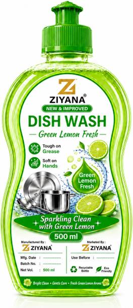 Ziyana Dish Wash Liquid Green 500ml Pack of 1 Dish Cleaning Gel