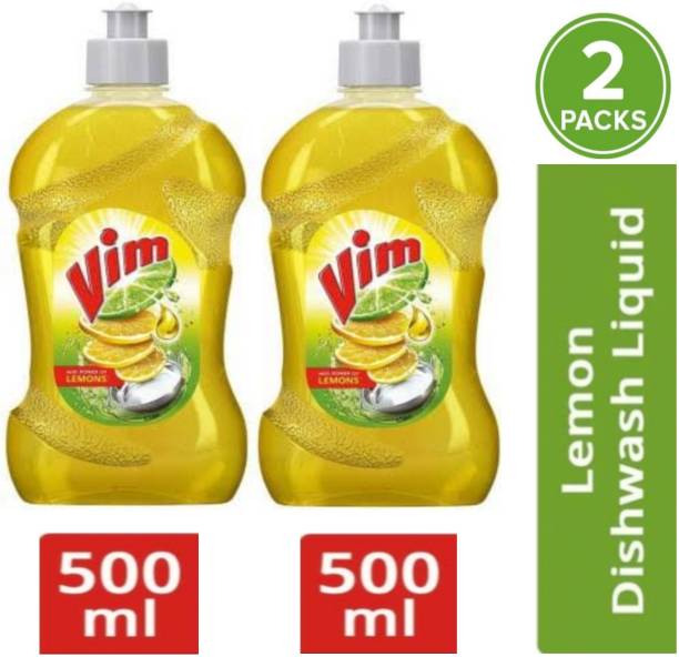 Vim Dishwash liquid with power of lemons ^^* 500ml (pack of 2) Dish Cleaning Gel