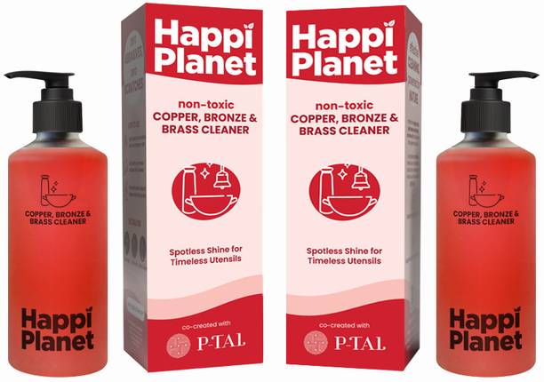 Happi Planet Copper, Bronze & Brass Cleaner | zero Abrasives, zero Scratches | Pack of 2 Dishwashing Detergent
