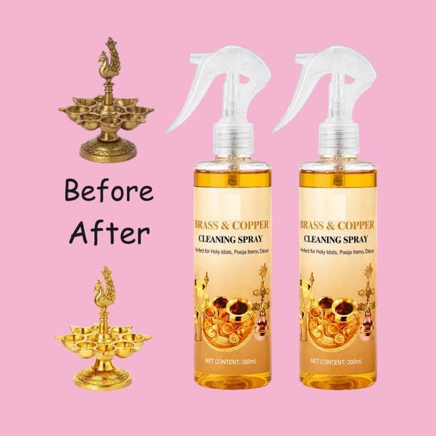 ShreeDevam Pitambari Brass Spray Gel Orange 200ml Dish Shine 2 Pack Dishwashing Detergent