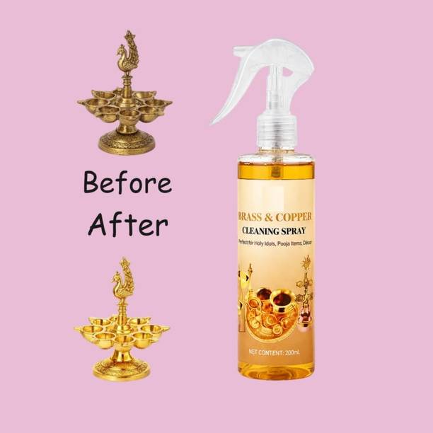 ShreeDevam Pitambari Brass Spray Gel Dish Cleaner 200ml Orange Shine Formula Dishwashing Detergent