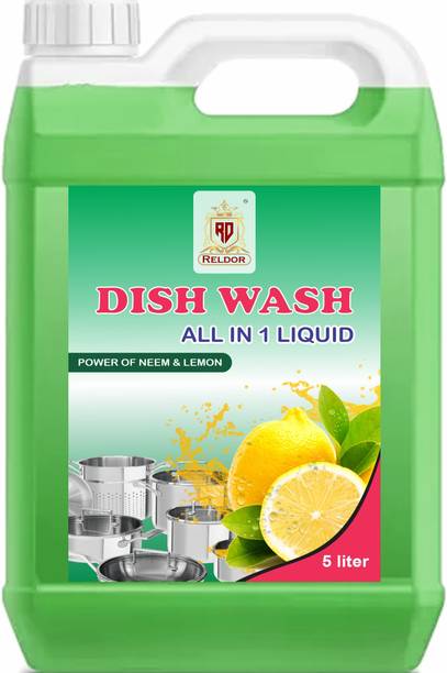 RELDOR dishwash Liquid Detergent Dish Cleaning Gel Dish Cleaning Gel (green 5 L) Neem Liquid Detergent