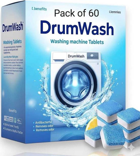 DrumFresh 60 Pcs Top-Load & Front-Load Washing Machine Cleaner Tablets | Deep Cl