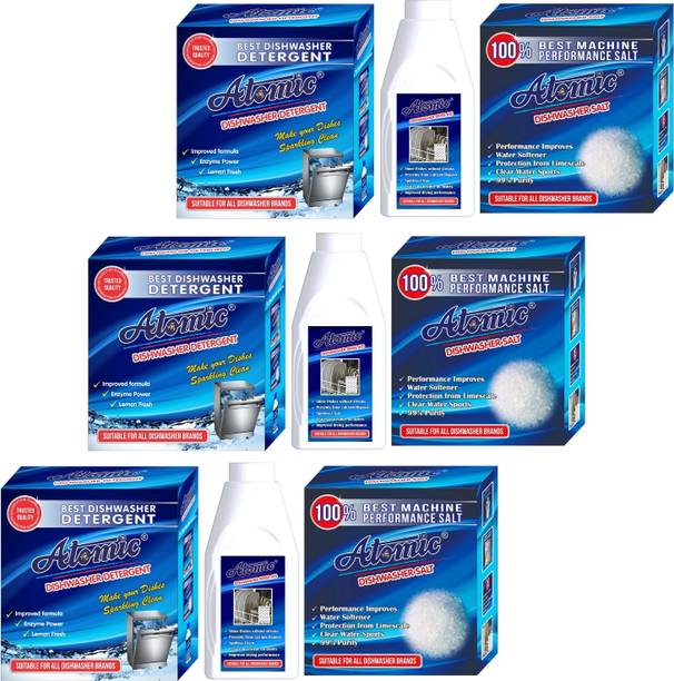 ATOMIC Combo Pack OF 9 - Dishwasher Detergent Powder 90...
