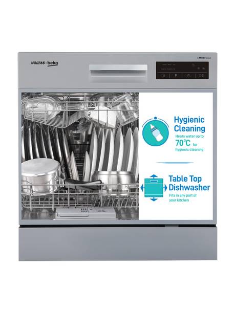 Voltas Beko by A TATA Product DT8S Free Standing 8 Place Settings Dishwasher