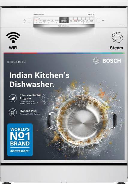 BOSCH SMS6IKW01I Home Connect Free Standing 14 Place Settings Dishwasher