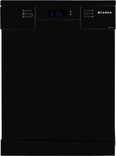 FABER Dishwasher with 8 Wash Programs,LED Display,Adjustable Racks & Free Standing 14 Place Settings Dishwasher
