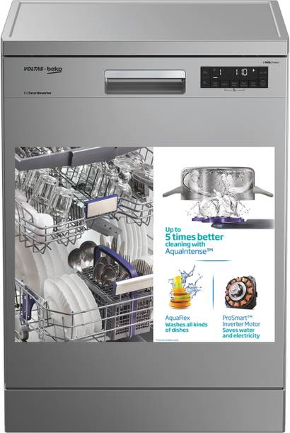 Voltas Beko by  A TATA Product DF14S2 Free Standing 14 Place Settings Intensive Kadhai Cleaning| No Pre-rinse Required Dishwasher