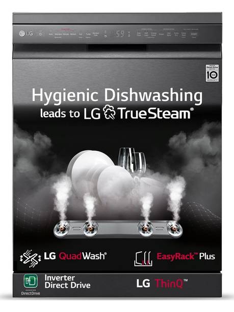 LG DFB424FM Free Standing 14 Place Settings with Wi-Fi , TrueSteam, QuadWash, Inverter Direct Drive, East Rack Plus Dishwasher