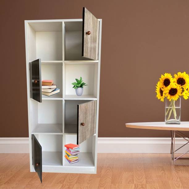 SPECIALITY PANELS 8 Shelves & Cabinet Storage in Walnut Dark & Light finish Free assembly by Brand Engineered Wood Display Unit