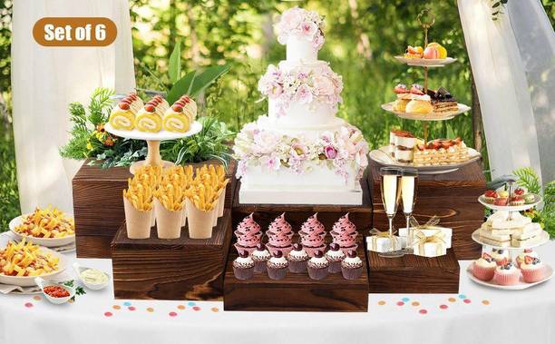 EASYCART STORAGE BOX SET FOR HOME DECOR RUSTIC HANDCRAFTED DISPLAY ORGANIZER SET OF 6 Storage Box