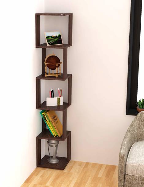 Das Romana Corner Display Shelf | Modern Wall Mounted Storage Rack Engineered Wood Display Unit