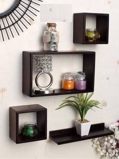 Wroughimpex MODERN LOOK WALL FLOATING Engineered Wood Display Unit
