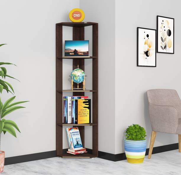 Das Revolt Wooden Multipurpose Book Storage Display Organizer Rack Showcase Stand Engineered Wood Semi-Open Book Shelf