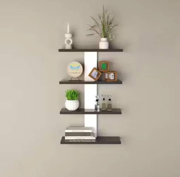 Mark Wood Wall Mount Shelf Engineered Wood Display Unit