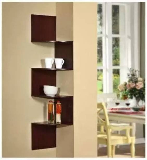 SIWOZ Zigzag Wall Racks Shelf For Home Decor Living Room , Bedroom,Wooden Wall Shelf Wooden Wall Shelf