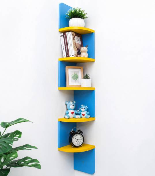 classiconline Corner Wall Shelf for Living Room & Bedroom Engineered Wood Display Unit