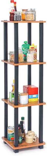 Livzing Utensil Kitchen Rack Wood Turn N Tube 4Tier DIY Standing Multipurpose Storage Shelves/Display Organizer